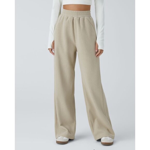 Halara High Waisted Side Pocket Straight Leg Mop Corduroy Casual Pants Sz XL Tal - Picture 9 of 11